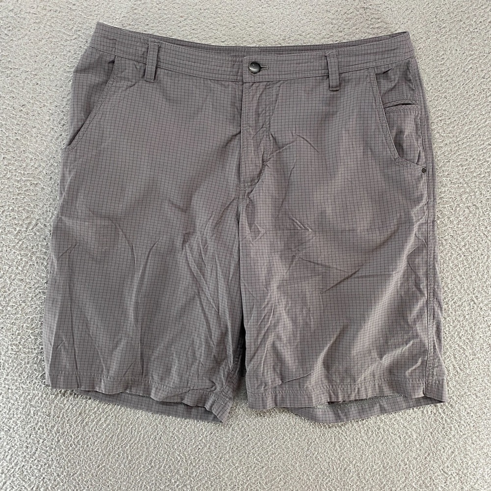 Lululemon Chino Shorts Mens 38 Grid Check Gray Cotton 10 Inch Pocckets Golf‎